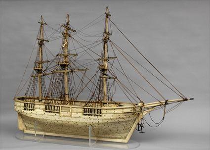 Appraisal: FRENCH BONE PRISONER-OF-WAR TYPE SHIP MODEL The -masted vessel with