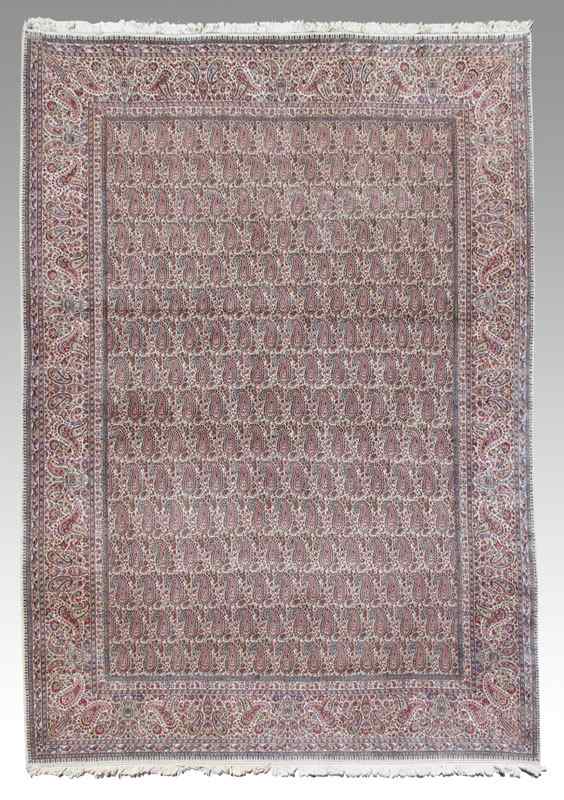 Appraisal: SEMI ANTIQUE PERSIAN KERMAN HAND KNOTTED WOOL PAISLEY CARPET '