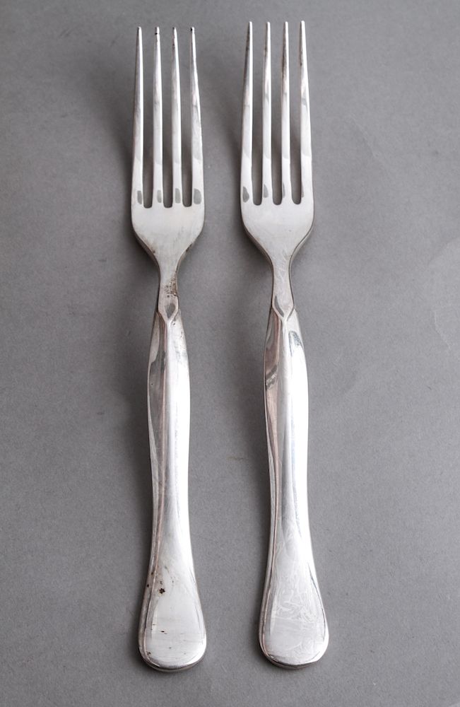 Appraisal: Rare Bulgari Eccentrica Silver Serving Forks Pair Bulgari Eccentrica pattern