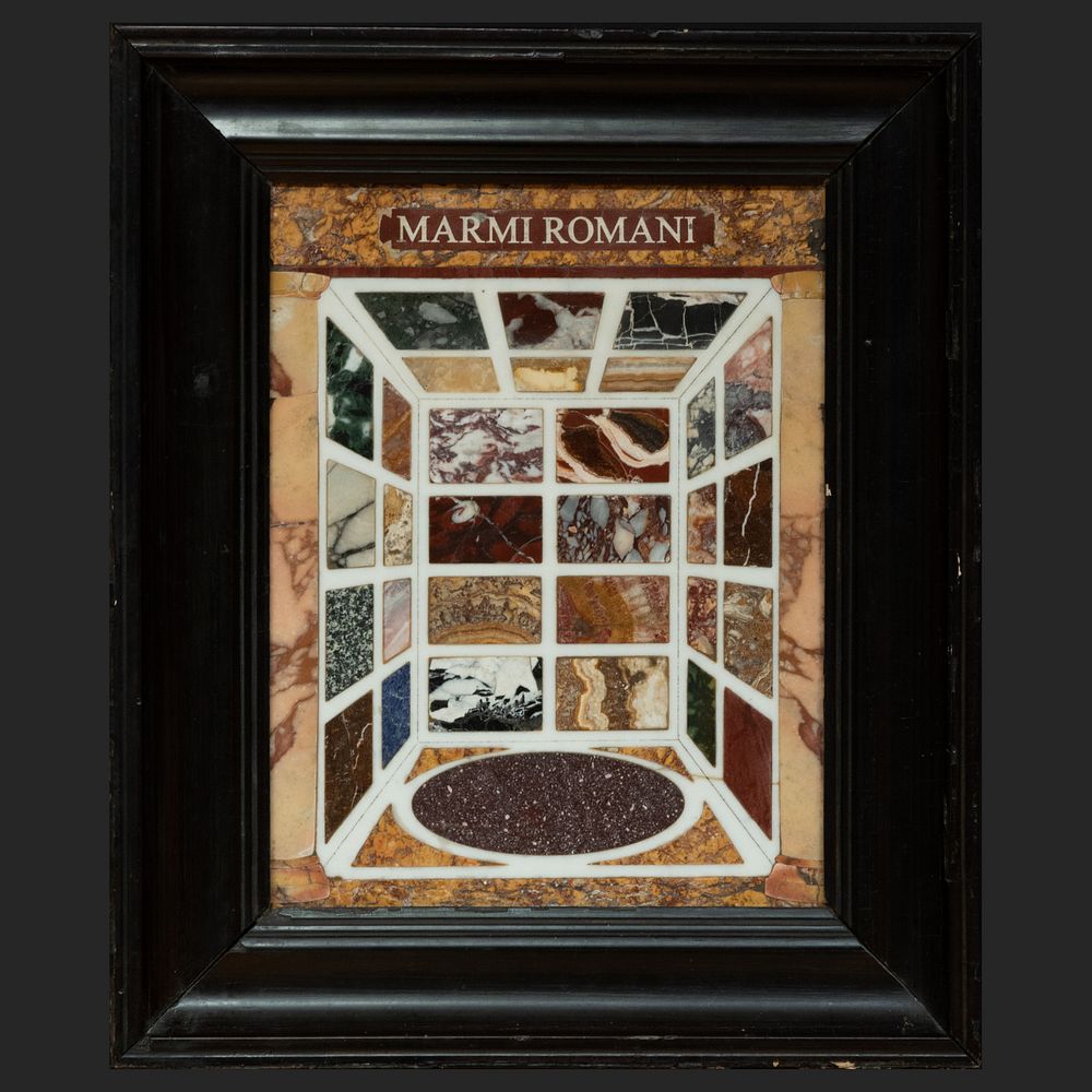 Appraisal: Italian Pietra Dura 'Marmi Romani' Plaque x in framed The