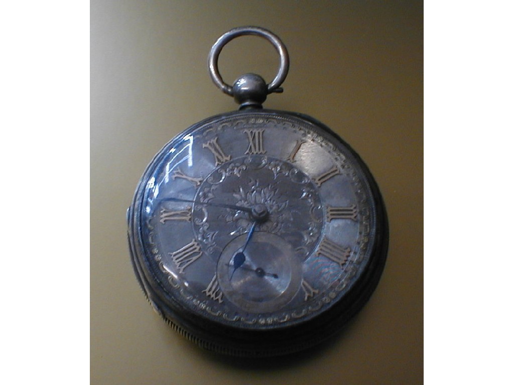 Appraisal: A Victorian silver gents open faced pocket watch with engine