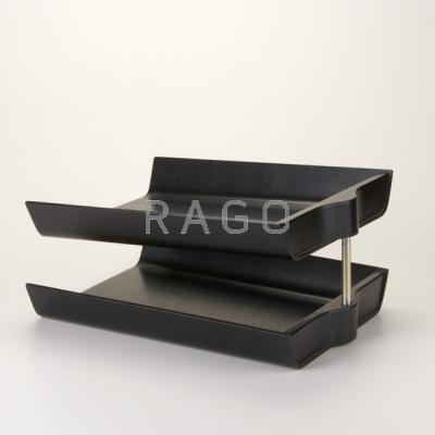 Appraisal: FLORENCE KNOLL KNOLL Two-tier letter tray USA ca Ebonized and