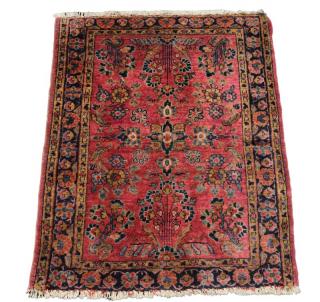 Appraisal: Small Hand Woven Persian Sarouk Rug ' x ' Floral