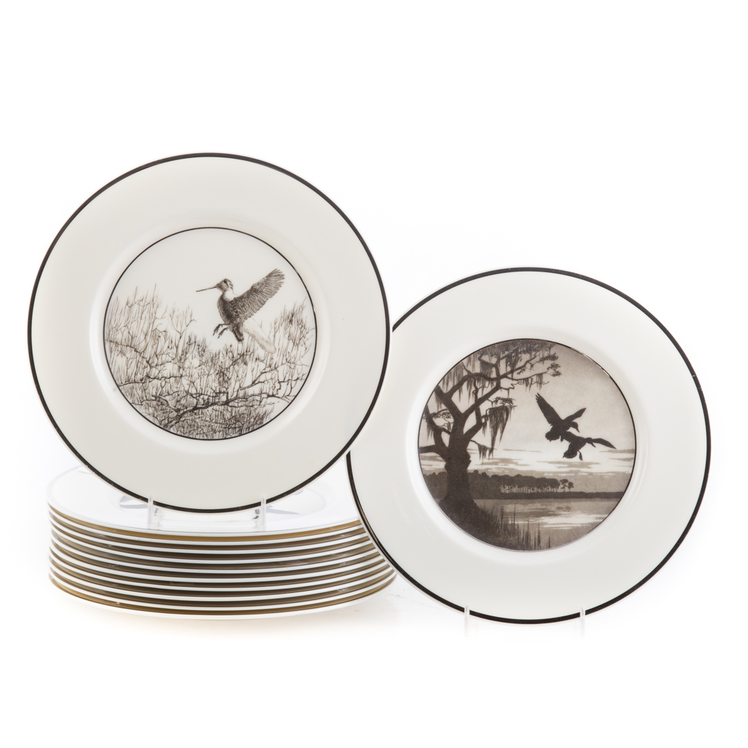 Appraisal: Lenox water fowl decorated plates in Diam Condition Good condition