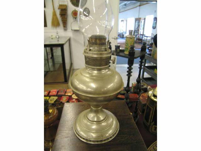 Appraisal: Nickel Brass Oil Lamp