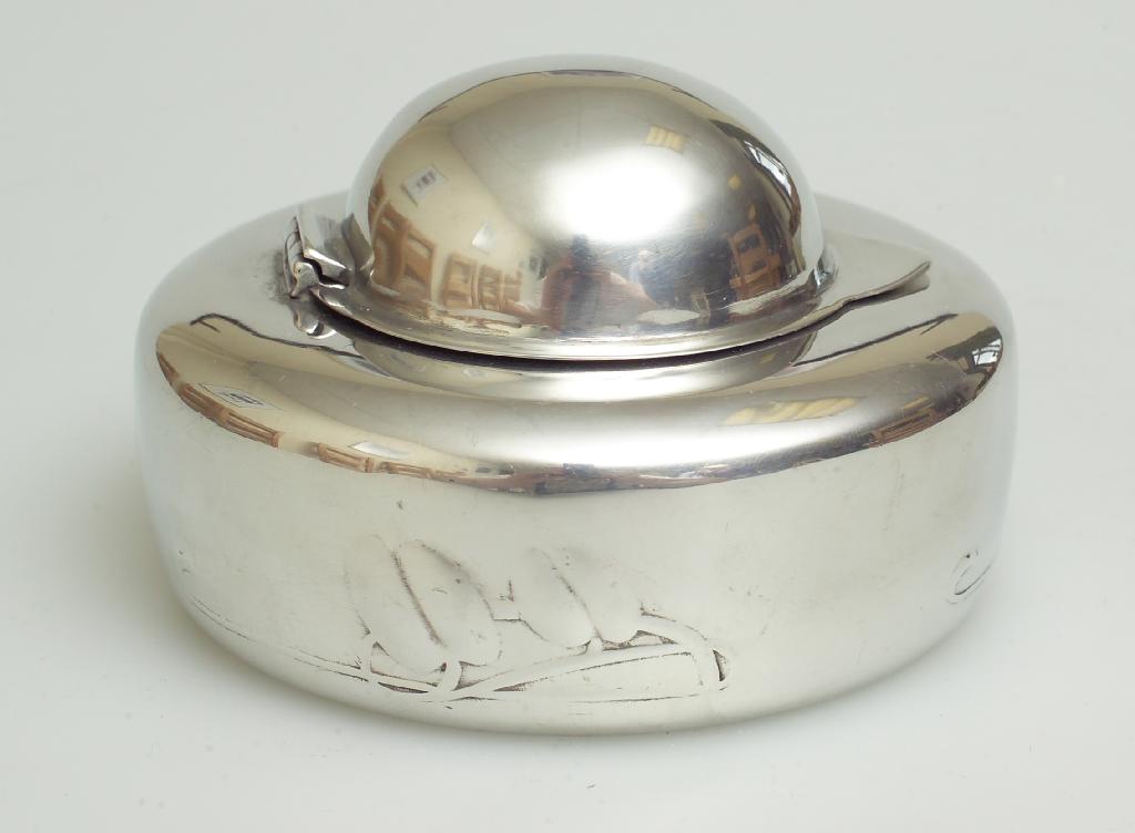 Appraisal: LIBERTY CO TUDRIC PEWTER INKWELL DESIGNED BY ACHIBALD KNOX of