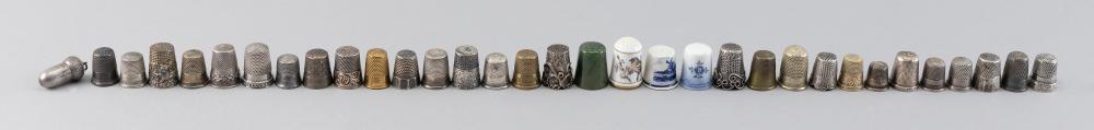 Appraisal: THIRTY-TWO ASSORTED THIMBLES TH TH CENTURY HEIGHTS FROM TO THIRTY-TWO