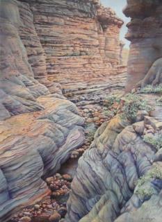 Appraisal: EDER Jim Oil on Canvas Hermit Canyon Signed titled and