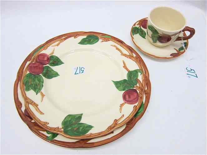 Appraisal: FORTY PIECE FRANCISCAN DINNERWARE SET in the ''Apple'' pattern consisting