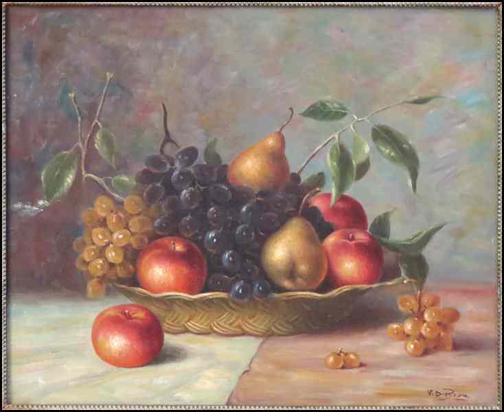 Appraisal: V DI ROSA TH CENTURY STILL LIFE WITH FRUIT BASKET