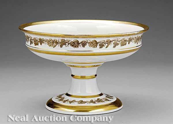 Appraisal: A Fine Paris Porcelain Sepia and Gilt-Decorated Compote early th