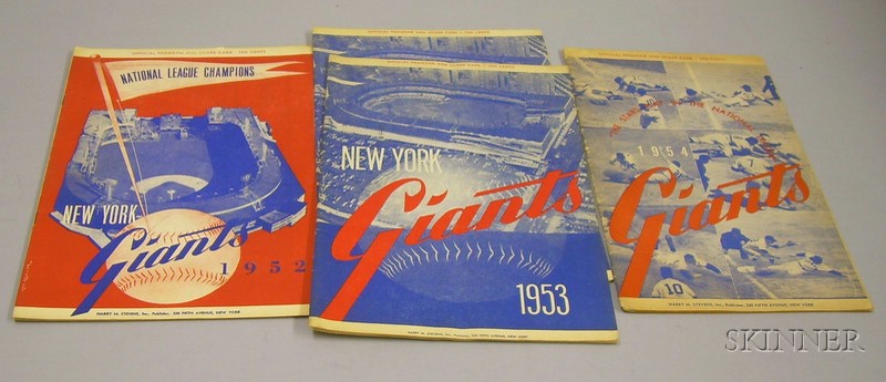 Appraisal: Four s National League New York Giants Programs Scorecards vs