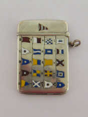 Appraisal: An American slim-fit silver and enamel vesta case mark of