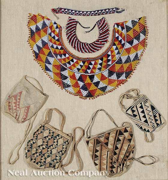 Appraisal: A Group of Beadwork and Woven Purses probably South American