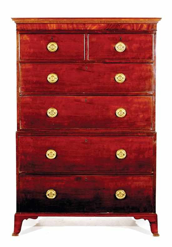 Appraisal: English mahogany chest on chest mid th century in the