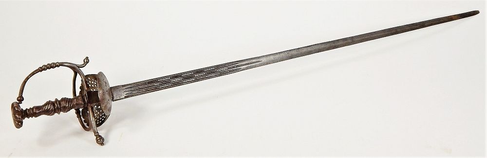 Appraisal: Continental Rapier Europe C th century Steel hilt with five