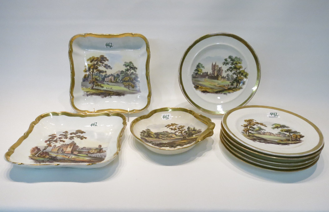 Appraisal: NINE PIECE MILES MASON IRONSTONE TABLEWARE SET having various hand