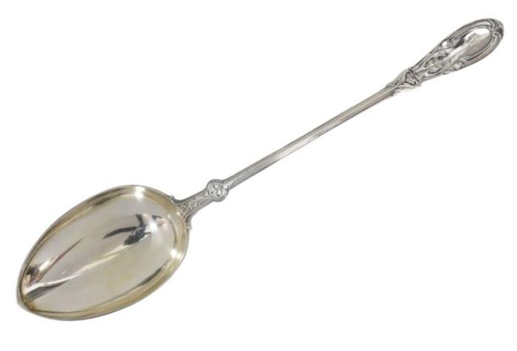 Appraisal: Danish silver serving spoon Vilhelm Christesen - foliate scroll pattern