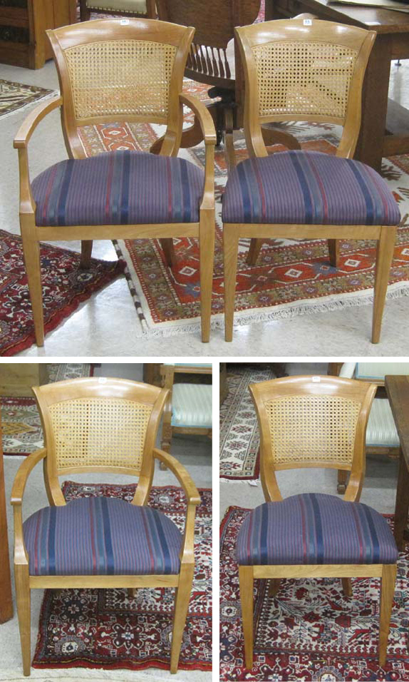 Appraisal: A SET OF FOUR CANED-BACK DINING CHAIRS attributed to Baker