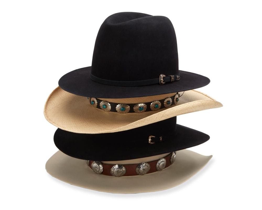 Appraisal: A collection of four cowboy hats Late th st century