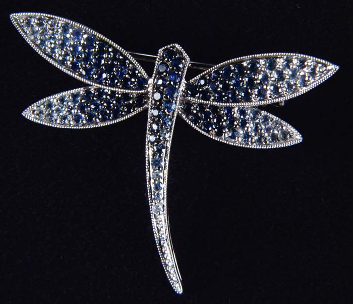 Appraisal: SAPPHIRE BROOCH Wonderful kt white gold brooch is in the