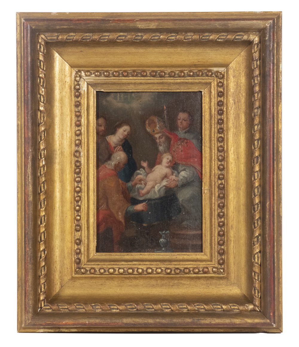 Appraisal: ITALIAN SCHOOL The Circumcision of Christ th c oil on