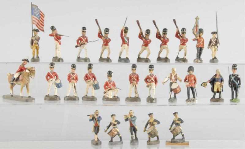 Appraisal: Lot of Composition Elastolin Other Figures Description European Revolutionary War