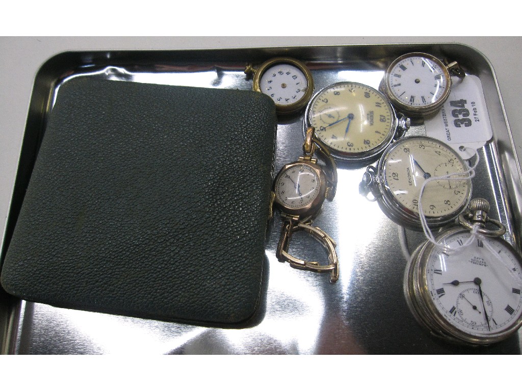 Appraisal: Lot comprising travel clock and six assorted watches