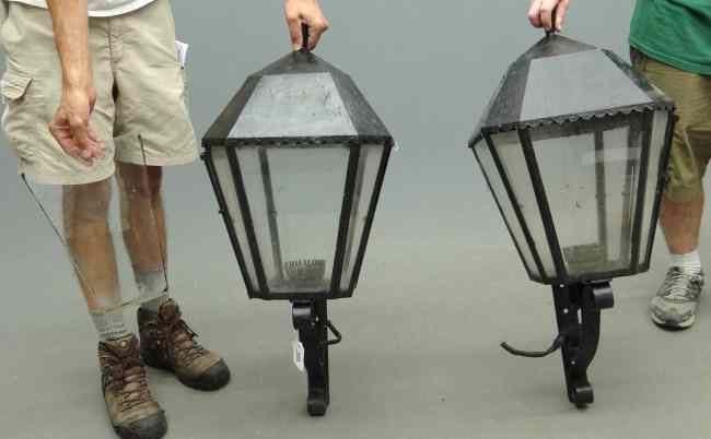 Appraisal: Pair outdoor lanterns '' Ht