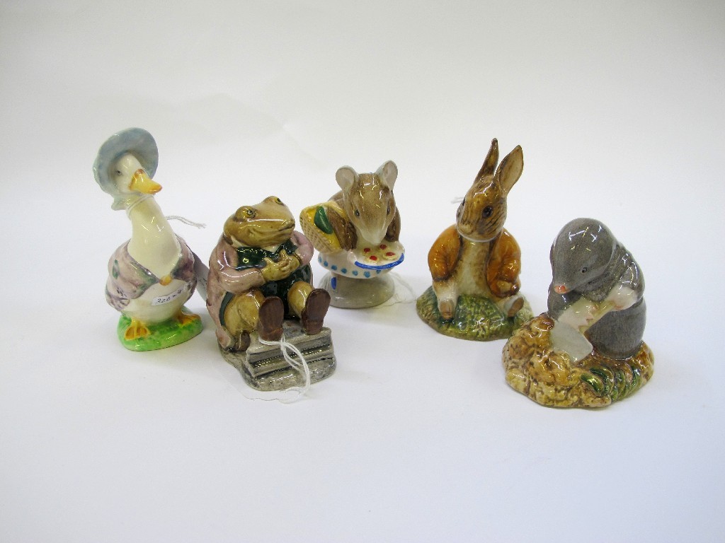 Appraisal: Five Beswick Beatrix Potter figures to include Jemima Puddleduck Appley