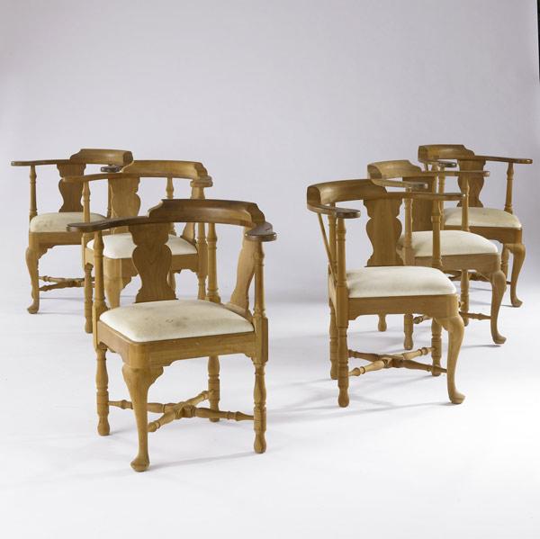 Appraisal: SIX CORNER CHAIRS Or roundabout chairs th th C x