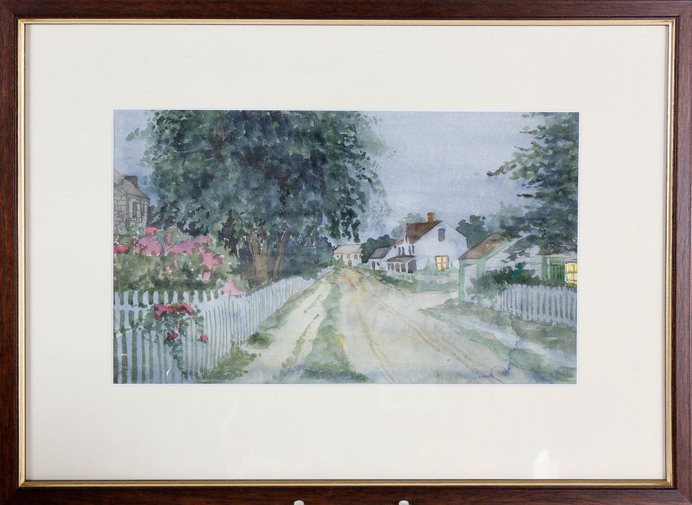 Appraisal: Vintage Watercolor View Summer Evening in Sconset Vintage Watercolor View