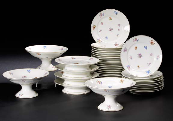 Appraisal: Thirty-Seven-Piece French Porcelain Pastry and Dessert Service for Thirty Persons