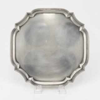 Appraisal: Tiffany and Co Sterling Silver Cut Corner Tray Tiffany and