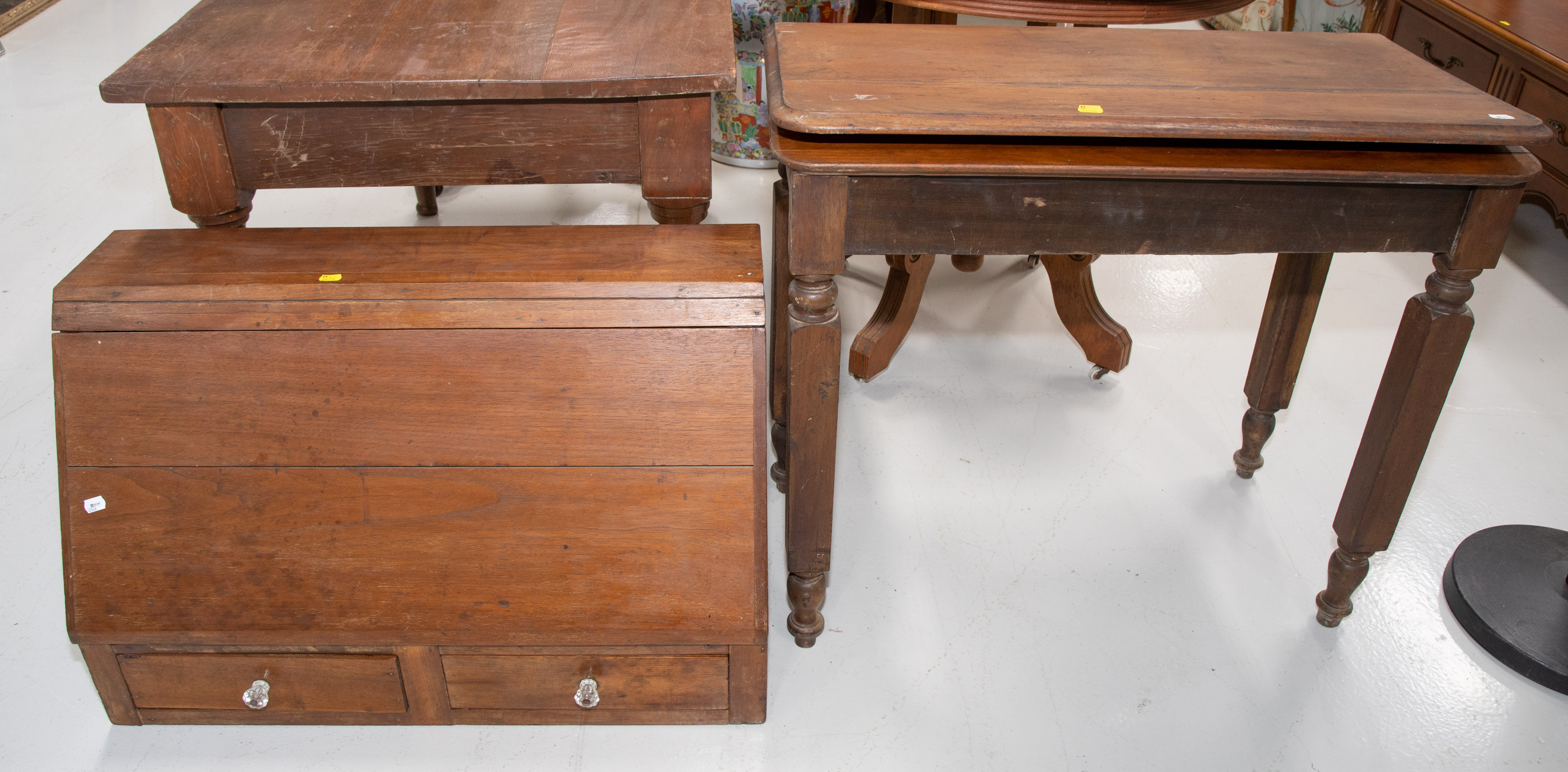 Appraisal: TWO PIECES OF ANTIQUE COUNTRY FURNITURE Includes a vernacular walnut