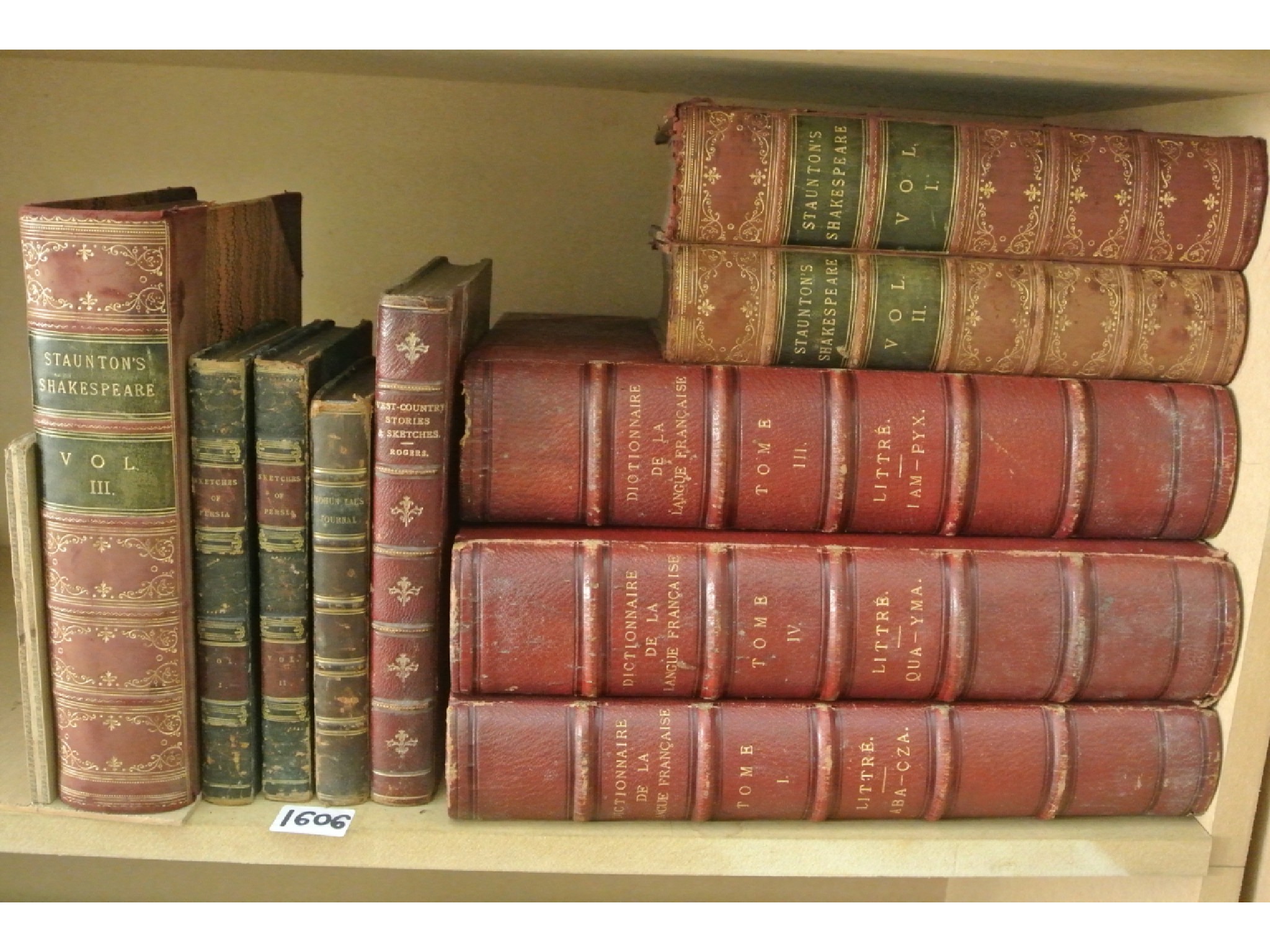 Appraisal: A collection of leather bound works including Staunton's Shakespeare volumes