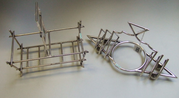 Appraisal: Plated wares comprising a toastrack cum preserve dish stand of