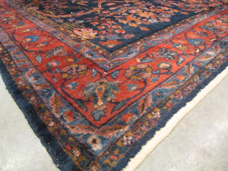 Appraisal: A semi-antique Oriental room size rug navy field traditional Persian