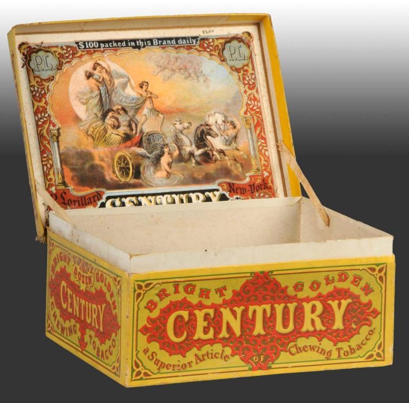 Appraisal: Century Bright Golden Tobacco Box Description Circa late s Beautiful