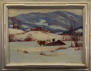 Appraisal: Emile Albert Gruppe - Winter New England Landscape With a