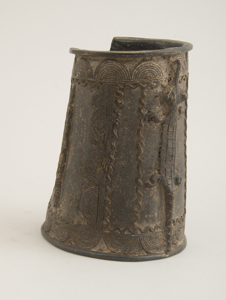 Appraisal: AFRICAN BRONZE ARMBAND Of flared cylindrical form with open back