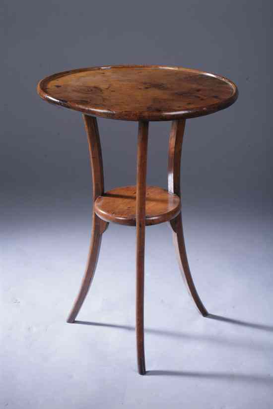 Appraisal: ENGLISH OYSTER-GRAINED WALNUT ROUND-TOP SIDE TABLE late th century Top