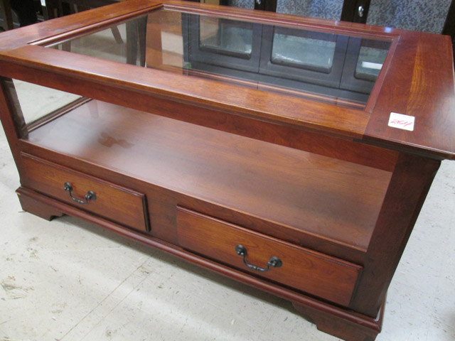 Appraisal: BOB TIMBERLAKE LIFT-TOP VITRINE COFFEE TABLE Lexington Home Brands recent