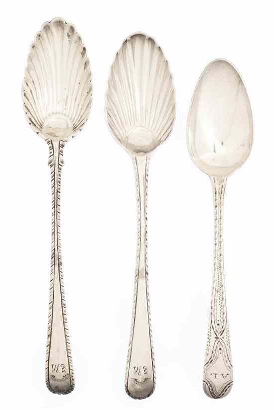 Appraisal: Eighteen George III Silver Dessert Spoons London th century comprising