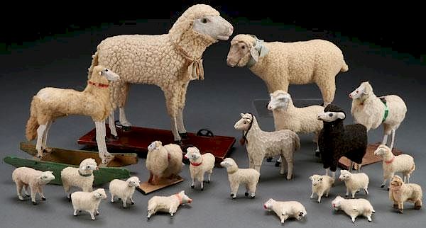 Appraisal: A COLLECTION OF VINTAGE SHEEP FIGURES A COLLECTION OF VINTAGE