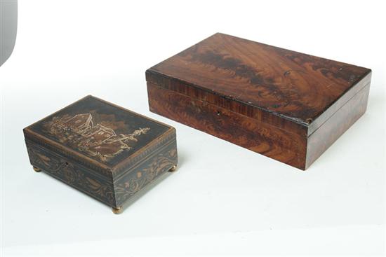 Appraisal: TWO BOXES American mid th century Poplar and pine with