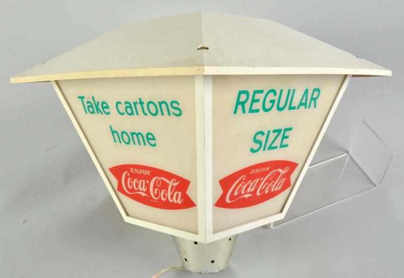 Appraisal: Rotating Coca-Cola Lantern Sign Description s Currently does not sit