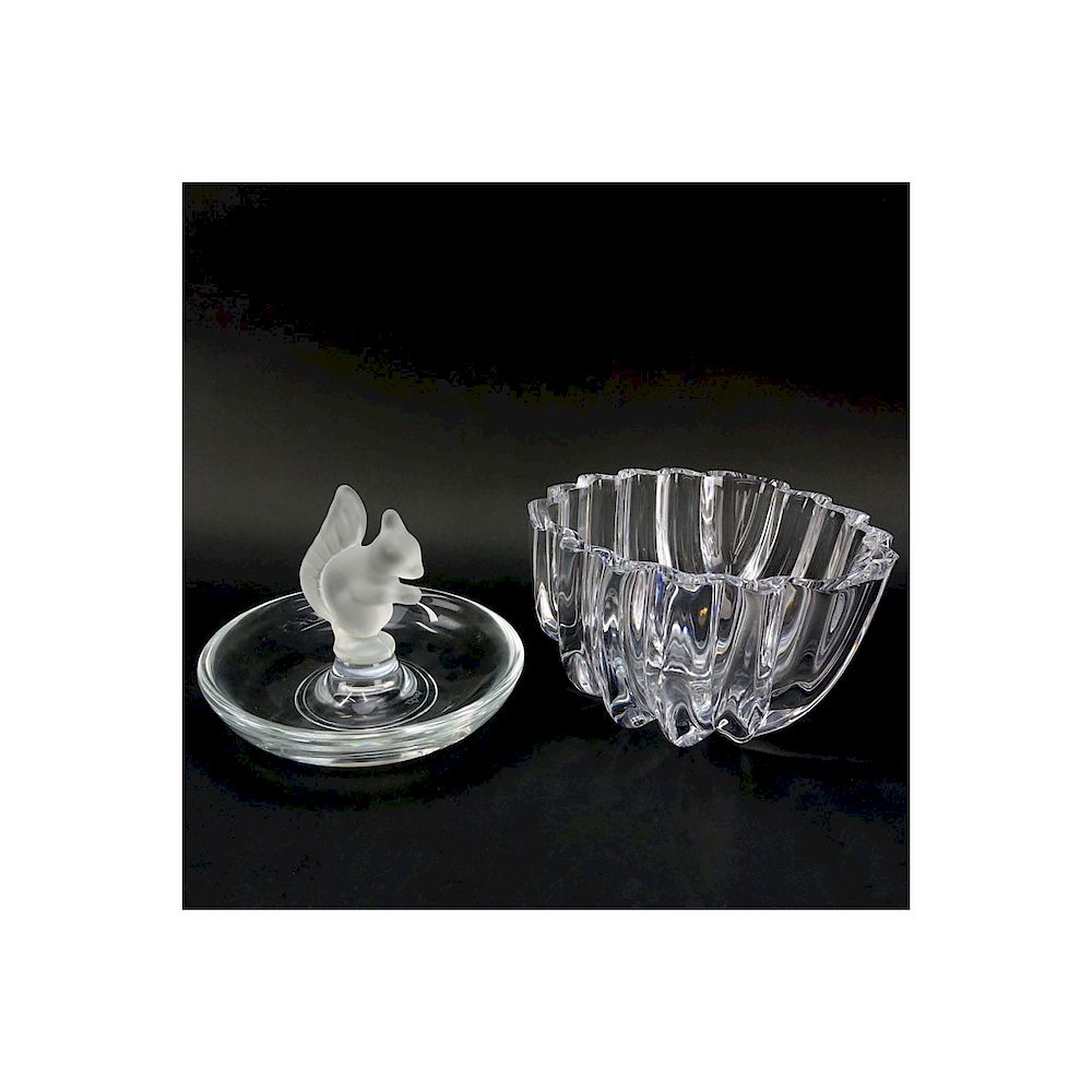 Appraisal: Grouping of Two Orrefors Crystal Bowl Sevres Crystal and Frosted