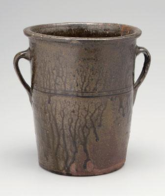 Appraisal: Cheever Meaders stoneware crock tapered body with rounded rim two