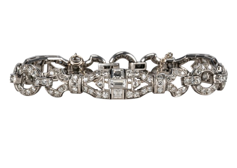 Appraisal: BAILEY BANKS BIDDLE ART DECO PLATINUM DIAMOND BRACELETcirca s stamped